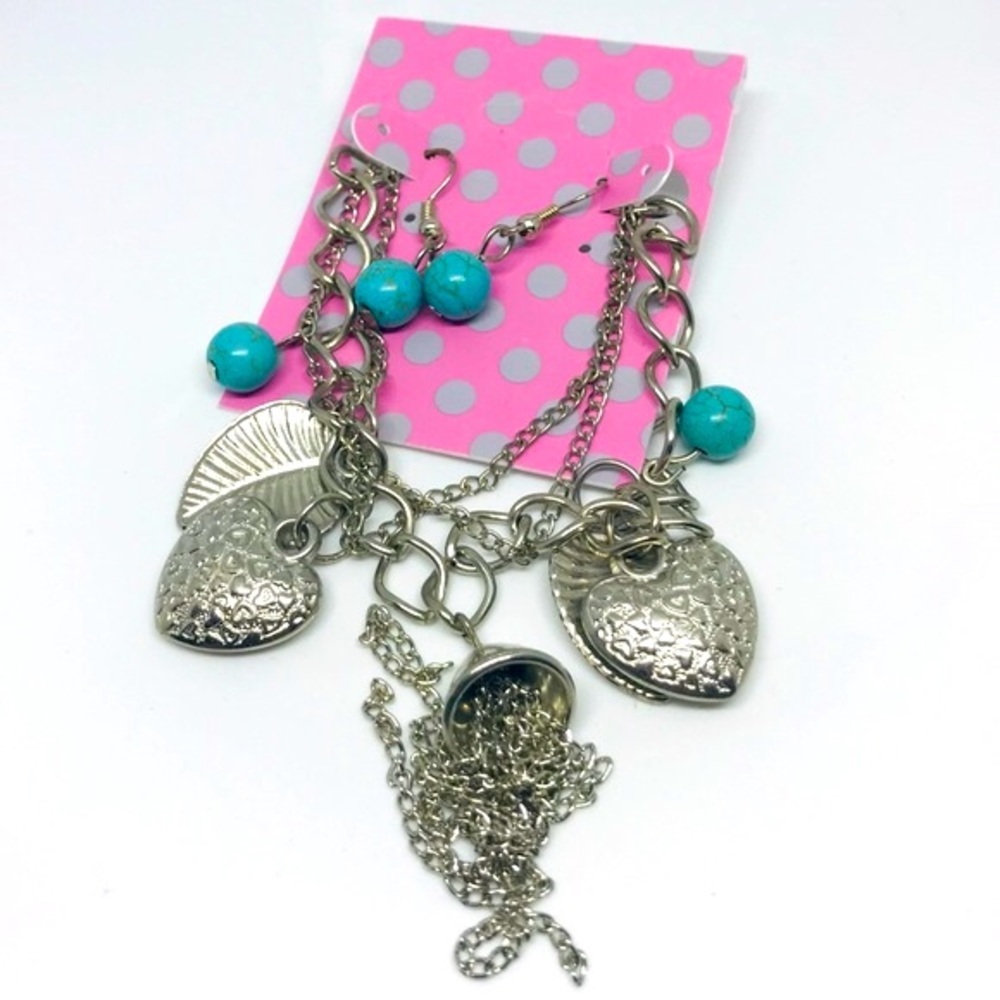 Turquoise Earrings Bracelet Set Vintage DeadStock NEW Western Cowgirl Country